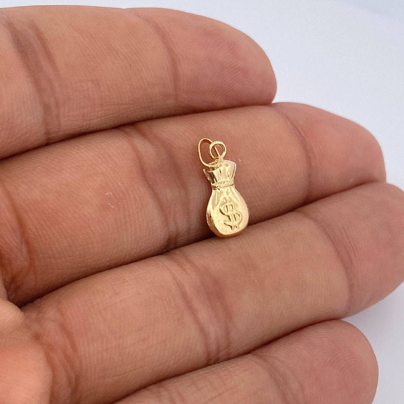 Dije Bolsa De Dinero 0.4gr / 1.8cm / Oro Amarillo 18K &