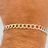 Pulso Cubana 7.2gr / 21.6cm / Tres Oros +3 14K Italy &