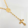 Rosario Cruz Cristo Virgen Milagrosa 53.45gr / 75cm / 8mm Oro Amarillo 18K *