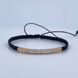 Pulsera Tejida Negra Cilindro 2.8gr / Oro Amarillo 18K $