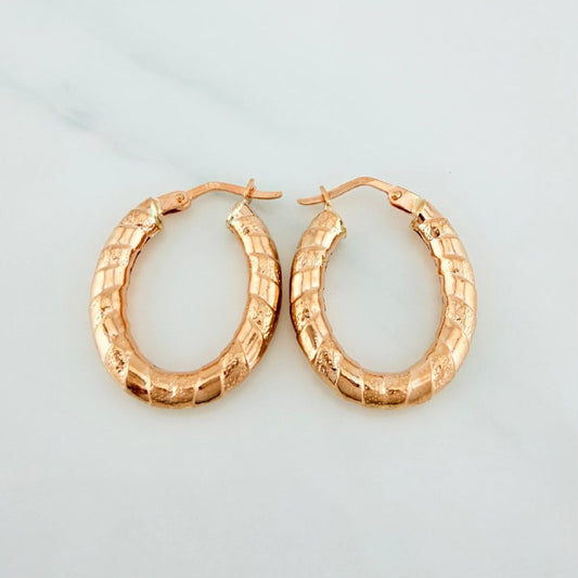 Candongas Noel Ovaladas 2.45 g / 2.5 cm Oro Rosa 18K