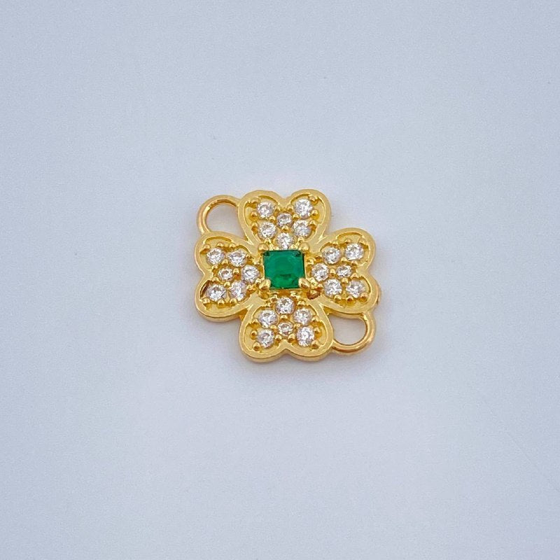 Herraje Trebol Cuatro Hojas 0.75gr / 1.2cm / Oro Amarillo 18K &