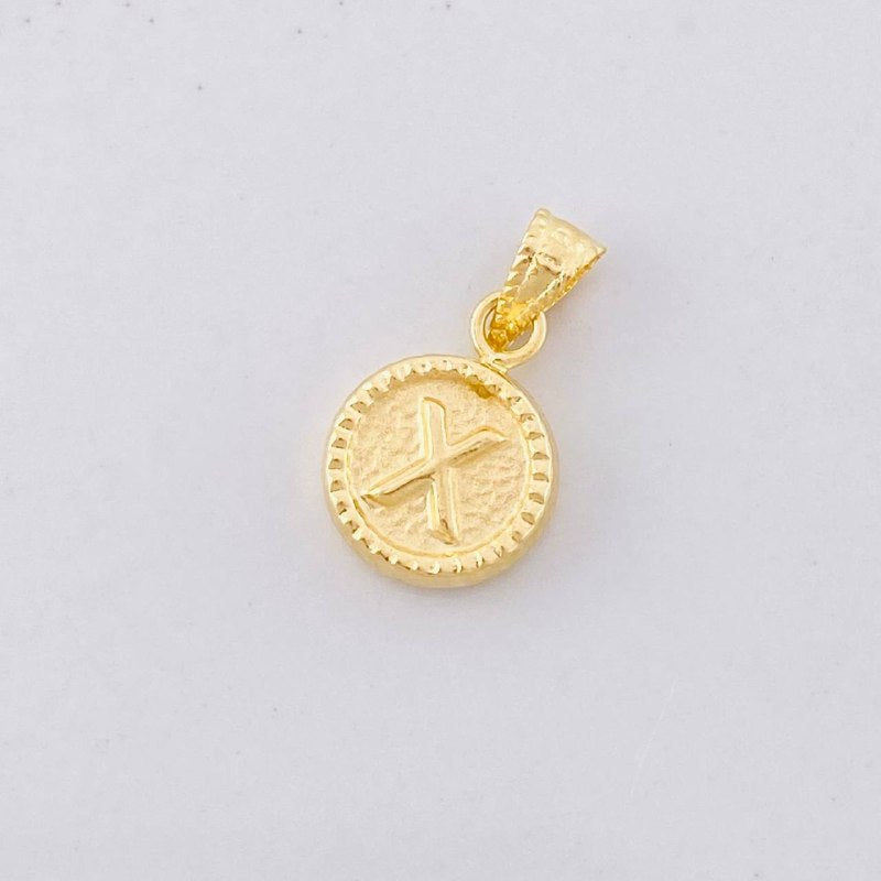 Dije Circulo Letra X 0.4g / 1.5cm Oro Amarillo 18K