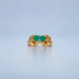 Topos Cuatro Garras Esmeralda 0.8gr / Oro Amarillo 18K %