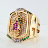 Anillo Virgen De Guadalupe 12.35 g / T9 1/2 Dos Oros Amarillo Blanco 18K