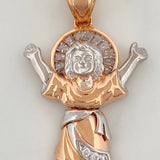 Dije Divino Niño 6.95 g / 4.2 cm Dos Oros Blanco Rosa 18K