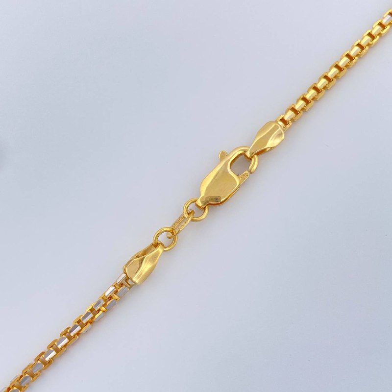 Cadena Veneciana 12.65gr / 50cm / Dos Oros Amarillo Blanco +3 18K $