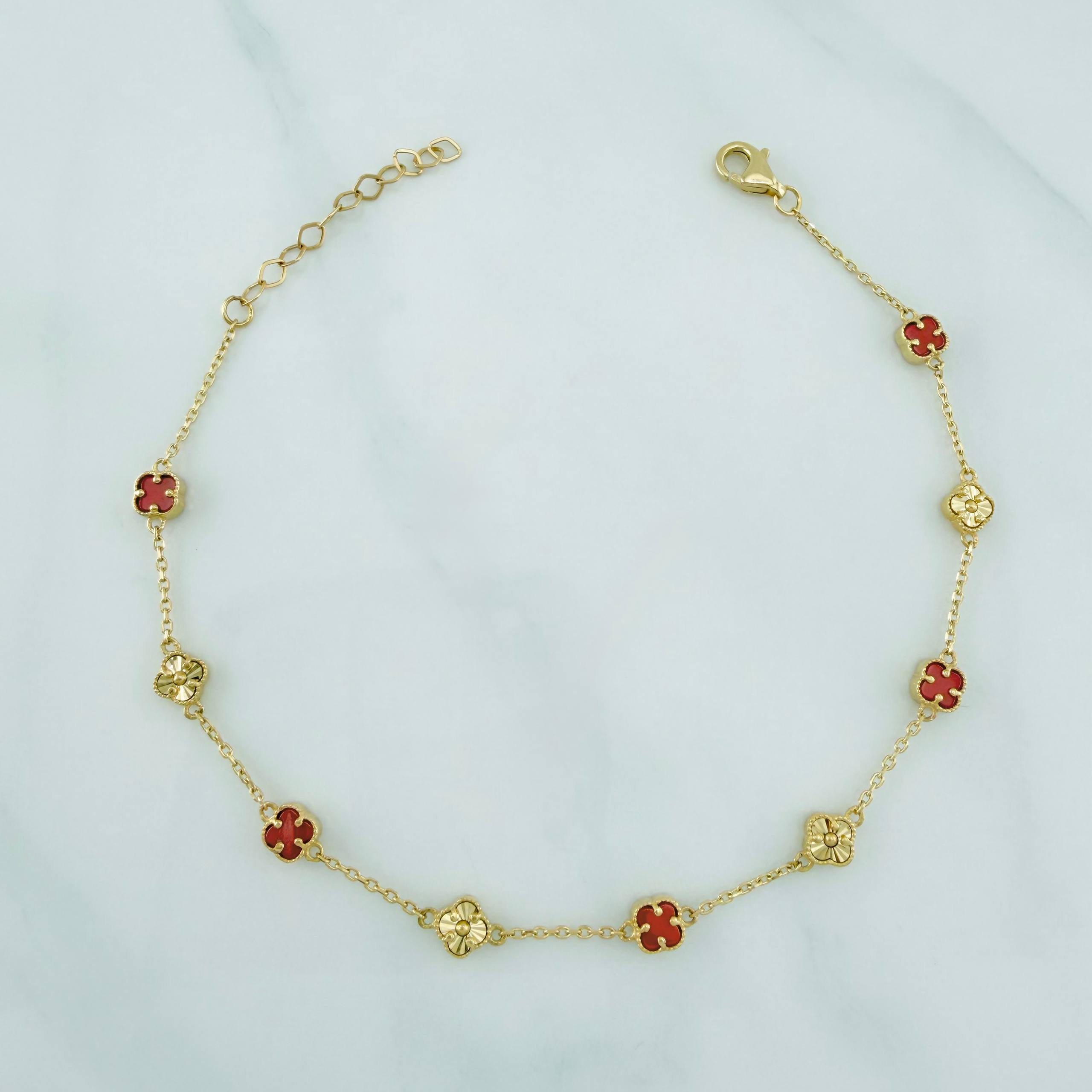 Pulso Trebol Aro Seguido 3.8 g / 21.7 cm / 4.1 mm Oro Amarillo 18K