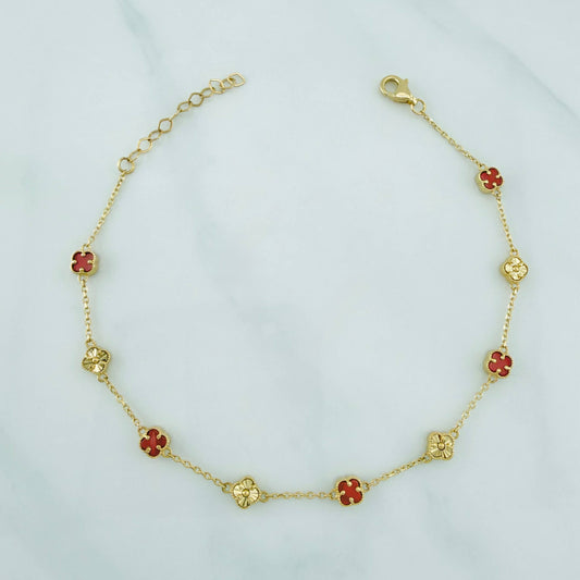 Pulso Trebol Aro Seguido 3.8 g / 21.7 cm / 4.1 mm Oro Amarillo 18K