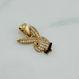 Dije Conejo 2.25 g / 2.3 cm Dos Oros Negro Amarillo 18K