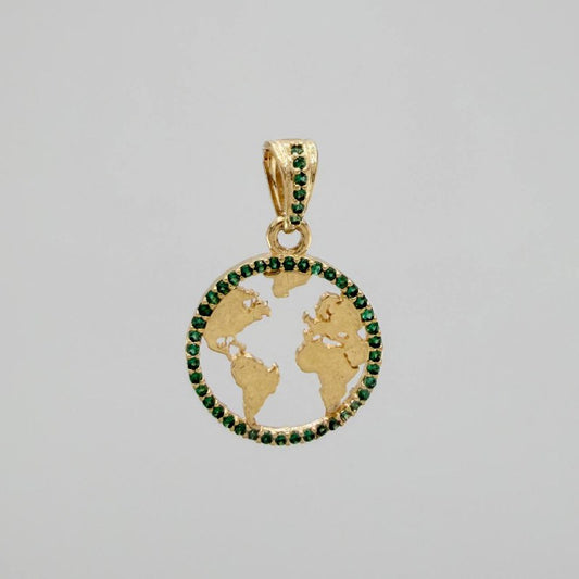 Dije Silueta Tierra 2.1 g / 2.5 cm Oro Amarillo 18K