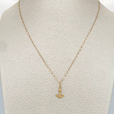 Set Cadena y Dije Flor Espejo + Ancla 0.6gr / Oro Amarillo 18K (Oferta) $