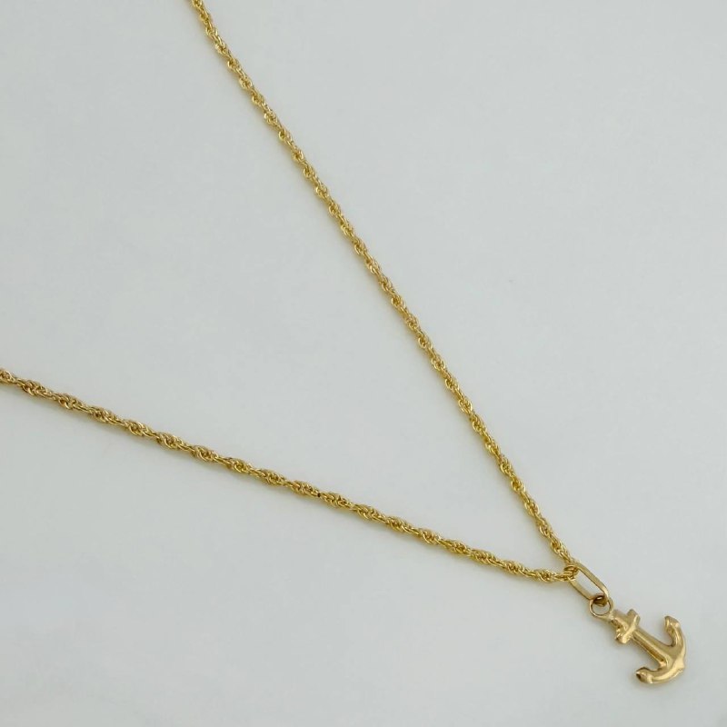 Set Cadena Lazo + Dije Ancla / 1,15 gr / 45 cm Oro Amarillo 18K