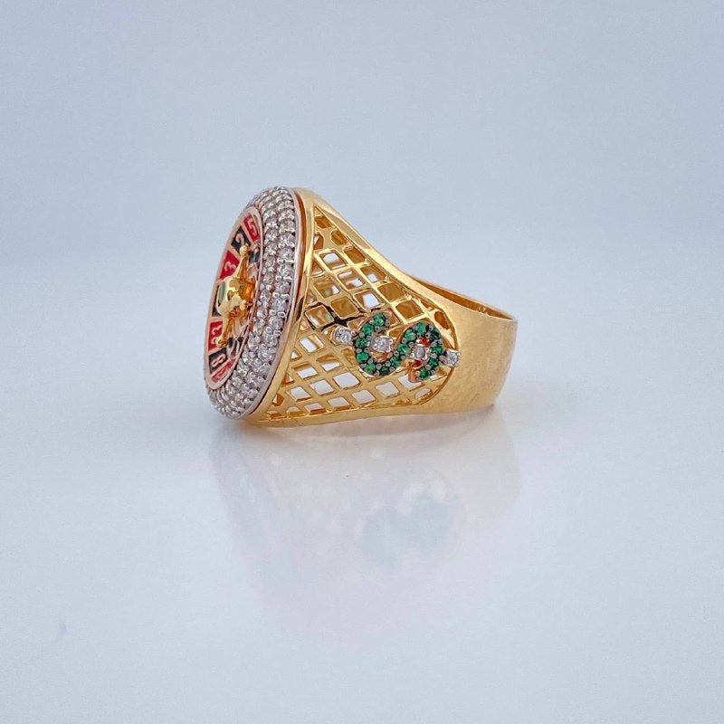 Anillo Ruleta Articulada 12.35gr / T10 3/4 / Tres Oros 18K $