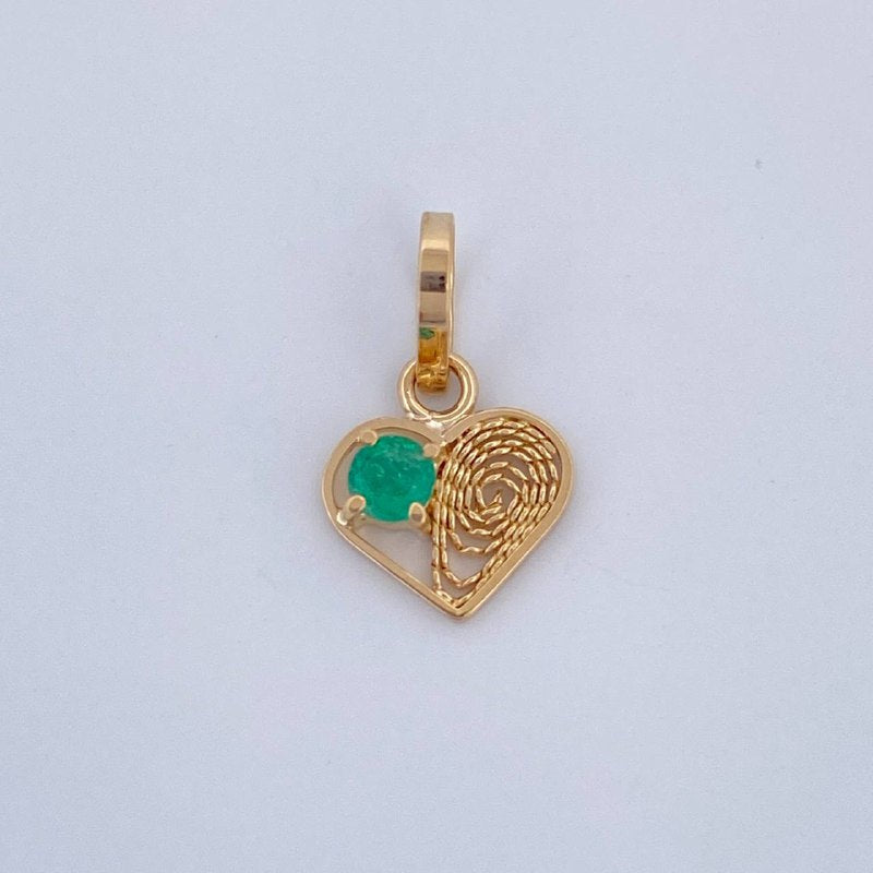 Dije Filigrana Corazon 0.45gr / 1.4cm / Oro Amarillo 18K &