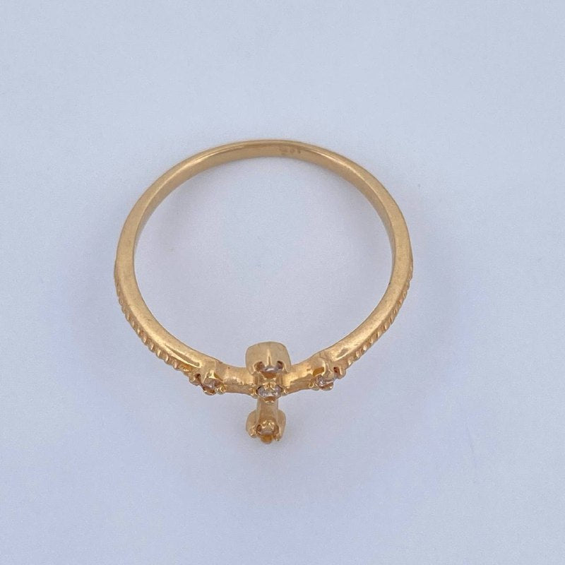 Anillo Cruz 1.7gr / T7 / Oro Amarillo 18K &