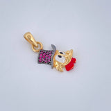 Dije Cabeza Pato 1.9gr / 2.5cm / Dos Oros Amarillo Negro 18K $