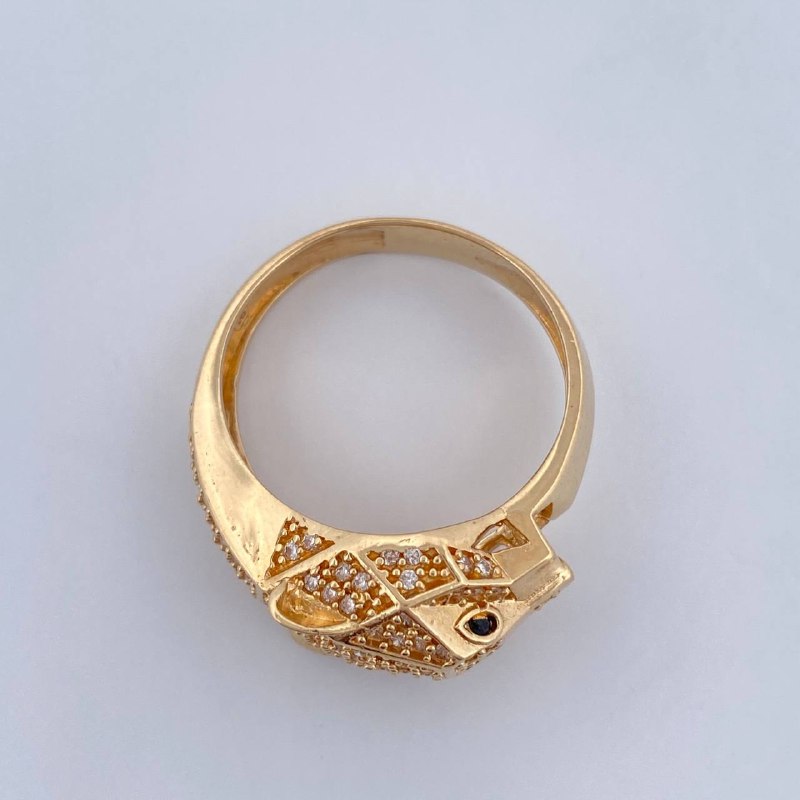Anillo Pantera 7.45gr / T8 1/2 / Oro Amarillo 18K &