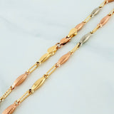 Pulso Rustico Eslabon 3.4 g / 21 cm / 3.5 mm Tres Oros 18K