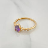 Anillo Solitario Gota 2.15 g / T7 Oro Amarillo 18K
