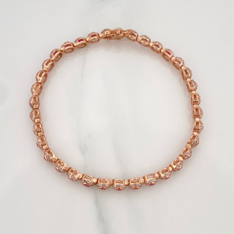 Pulso Tennis 8.9 g / 18.4 cm / 4.7 mm Oro Rosa 18K