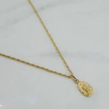 Set Cadena Lazo + Dije Virgen De Guadalupe / 1,35 gr / 45 cm Oro Amarillo 18K