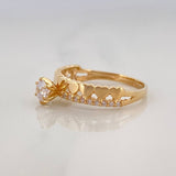 Anillo Solitario Carril Corazones 2.45 g / T6 1/4 Oro Amarillo 18K