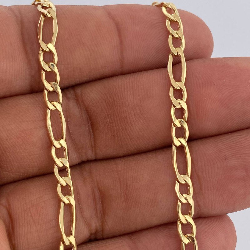 Cadena Figaro 6.45gr / 61cm / Oro Amarillo +1 14K Italy &