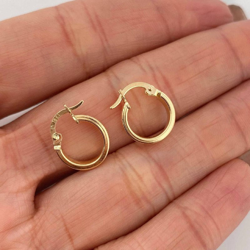 Candongas Tornillo Punteadas 1.3 g / 1.4 cm Oro Amarillo 18K