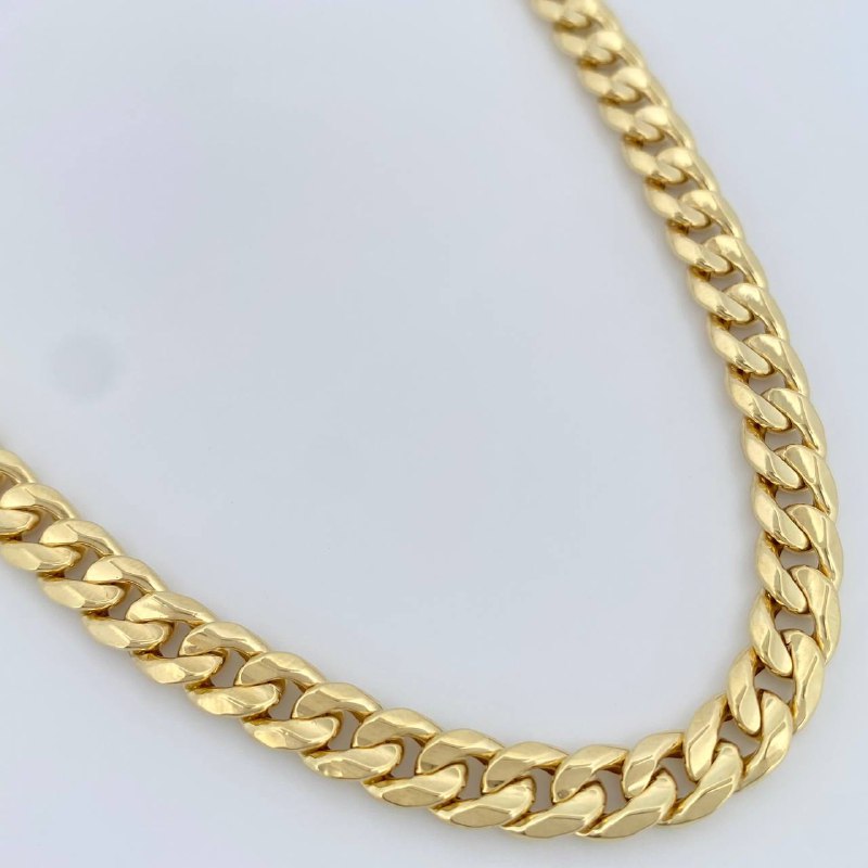 Cadena Cubana 12.9gr / 61.5cm / Oro Amarillo +1 14K Italy &