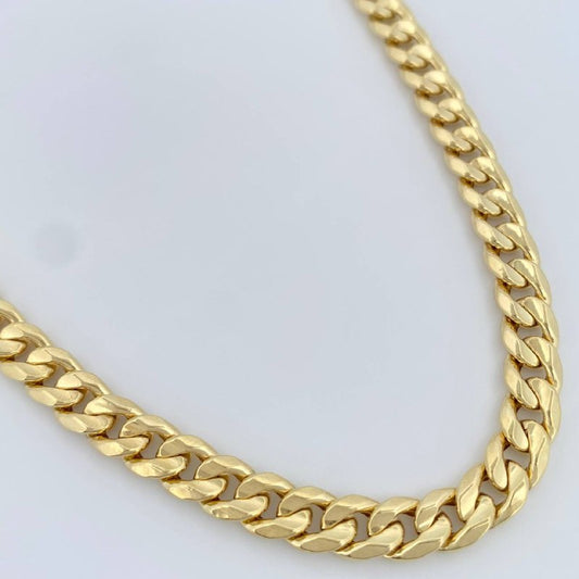 Cadena Cubana 12.9gr / 61.5cm / Oro Amarillo +1 14K Italy &