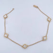 Tobillera Trebol Espiga 5.1gr / 23.5cm / Oro Amarillo Nac.Esp. 18K $