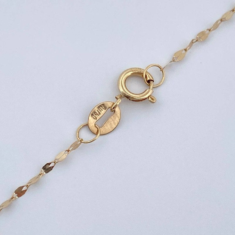 Set Cadena y Dije Flor Espejo + Ancla 0.6gr / Oro Amarillo 18K (Oferta) $