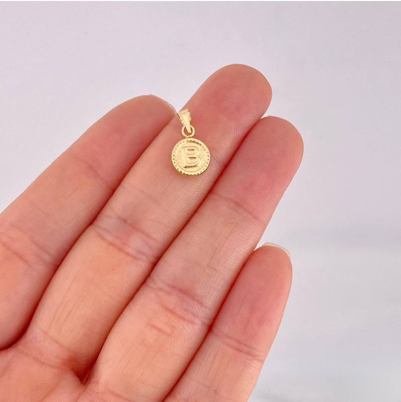 Dije Circulo Letra B 0.45g / 1.5cm Oro Amarillo 18K