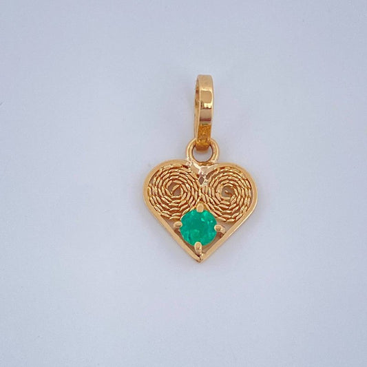 Dije Filigrana Corazon 0.5gr / 1.5cm / Oro Amarillo 18K $