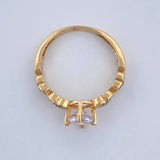 Anillo Solitario X 2.65gr / T5 3/4 / Dos Oros Amarillo Blanco 18K &