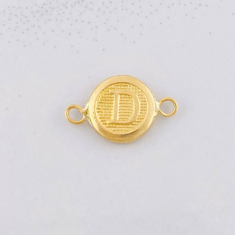 Herraje Circulo Letra D 0.4g / 1.5cm Oro Amarillo 18K