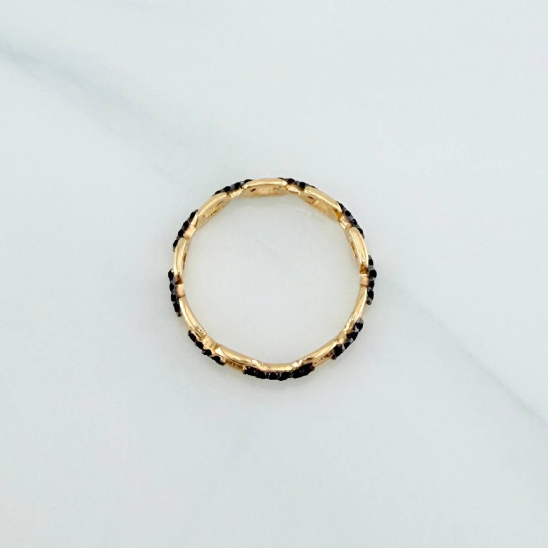 Anillo Argolla Pulsera 1.65 g / T6 1/2 Dos Oros Negro Amarillo 18K
