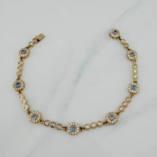 Pulso Tennis Halo 10 g / 18.1 cm / 7.11 mm Oro Amarillo 18K