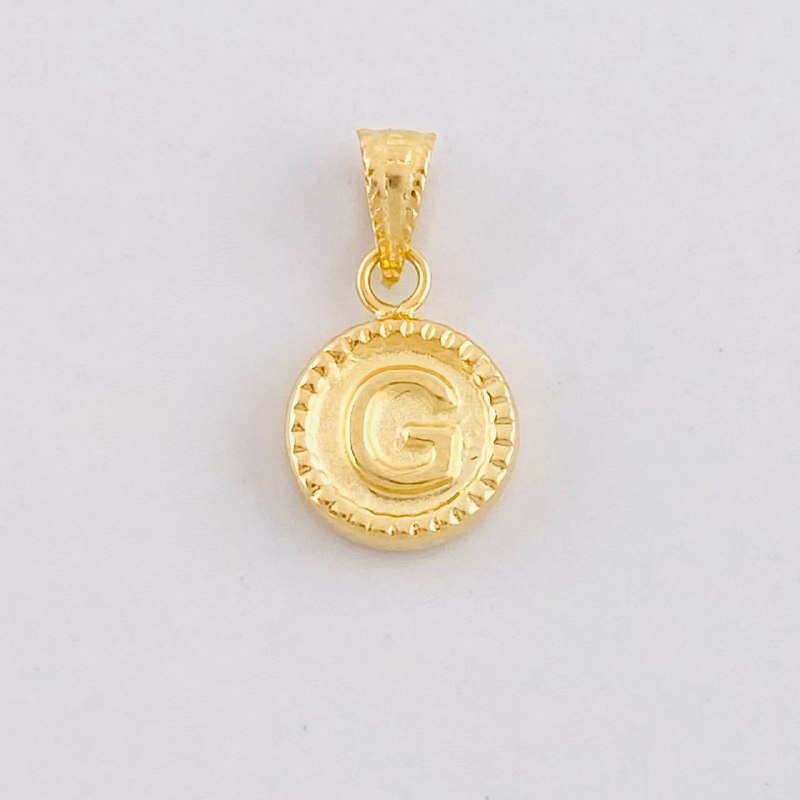 Dije Circulo Letra G 0.4g / 1.5cm Oro Amarillo 18K