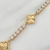 Pulso Tennis Trebol Diamantado 13.9 g / 20 cm / 3.3 mm Oro Amarillo 18K