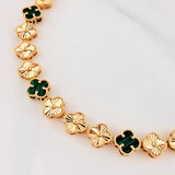Pulso Trebol Diamantado 8.35 g / 18 cm / 7.25 mm Oro Amarillo 18K