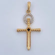 Dije Cruz Halo Espada 3.15gr / 4.2cm / Dos Oros Amarillo Blanco 18K $