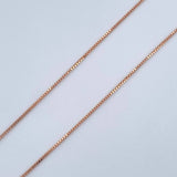 Set Cadena y Dije Veneciana + Corazon 1.6gr / Oro Rosa 18K (Oferta) $
