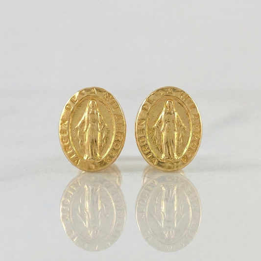 Topos Virgen Milagrosa 0.85 g / 8 mm Oro Amarillo 18K