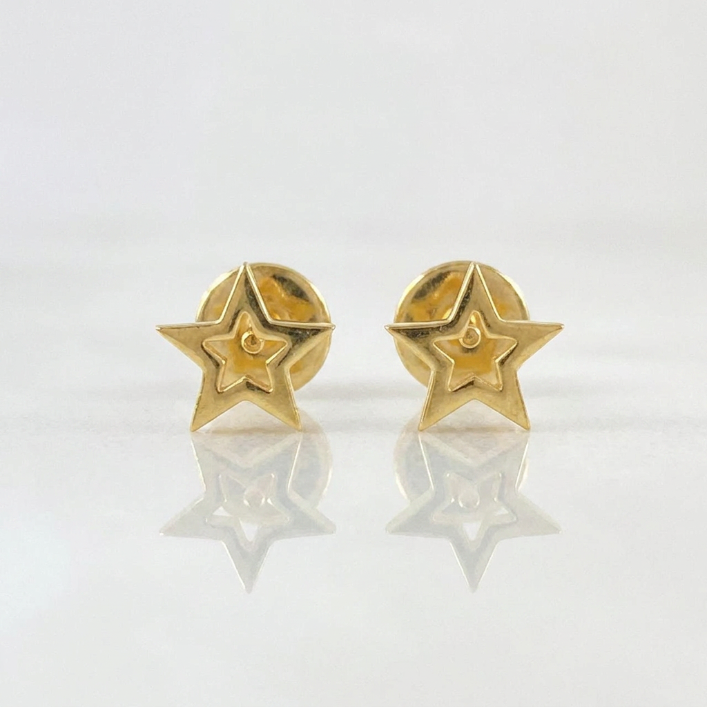 Topos Estrella Silueta 0.65g / 7mm Oro Amarillo 18K