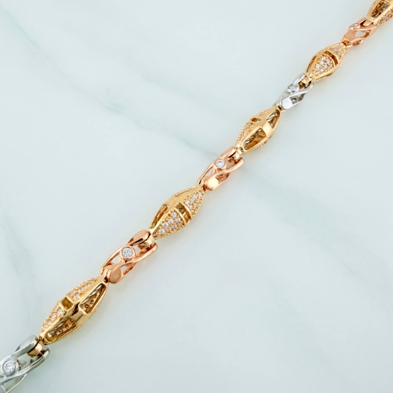 Pulso Rustico Dubai 16.65 g / 20 cm / 5.8 mm Tres Oros 18K