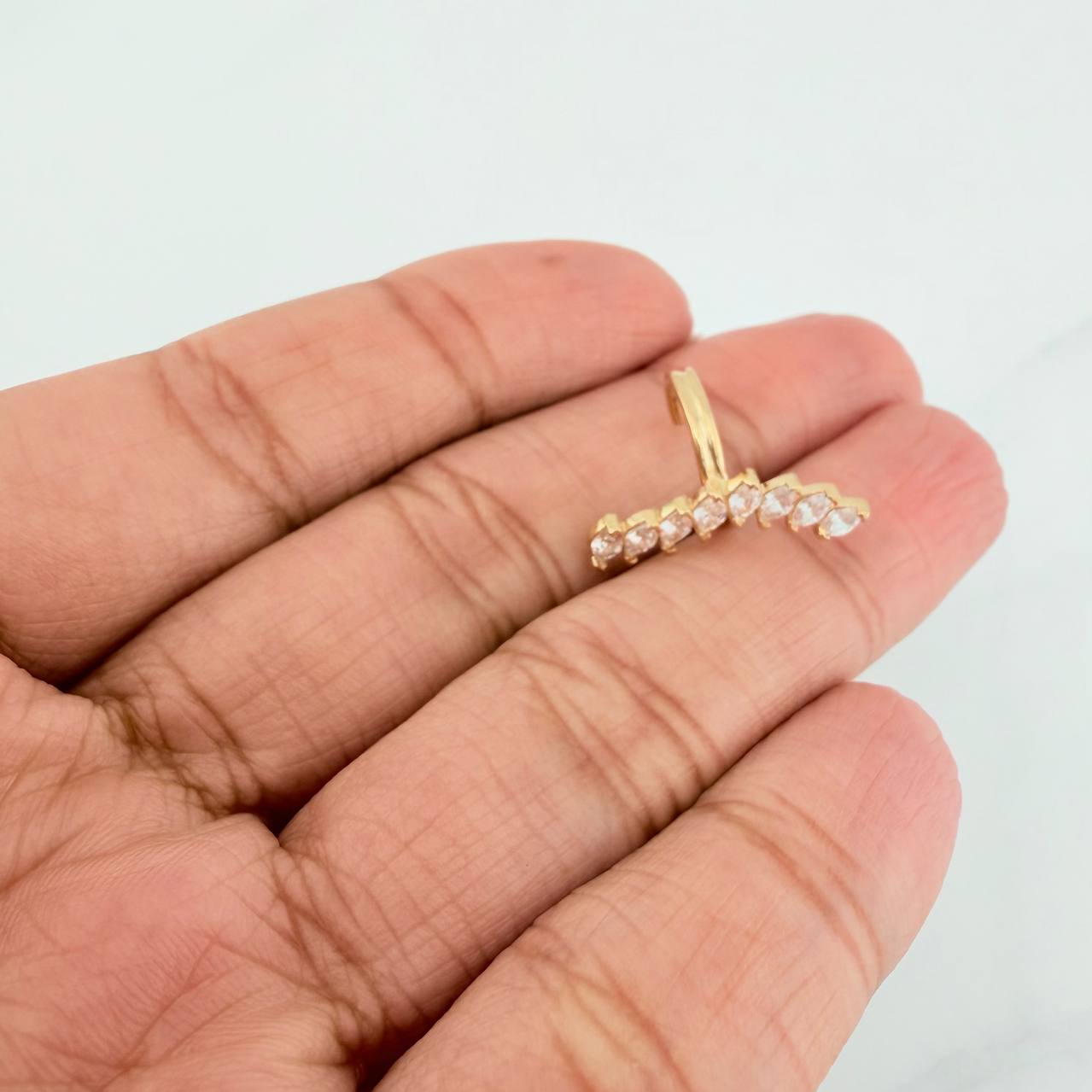 Piercing Earcuff Linea Curva 1.25 g / 1.9 cm Oro Amarillo 18K