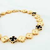 Pulso Trebol Diamantado 8.9 g / 18 cm / 7.2 mm Oro Amarillo 18K