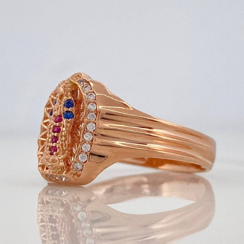Anillo Virgen De Guadalupe 4.2 g / T8 3/4 Oro Rosa 18K